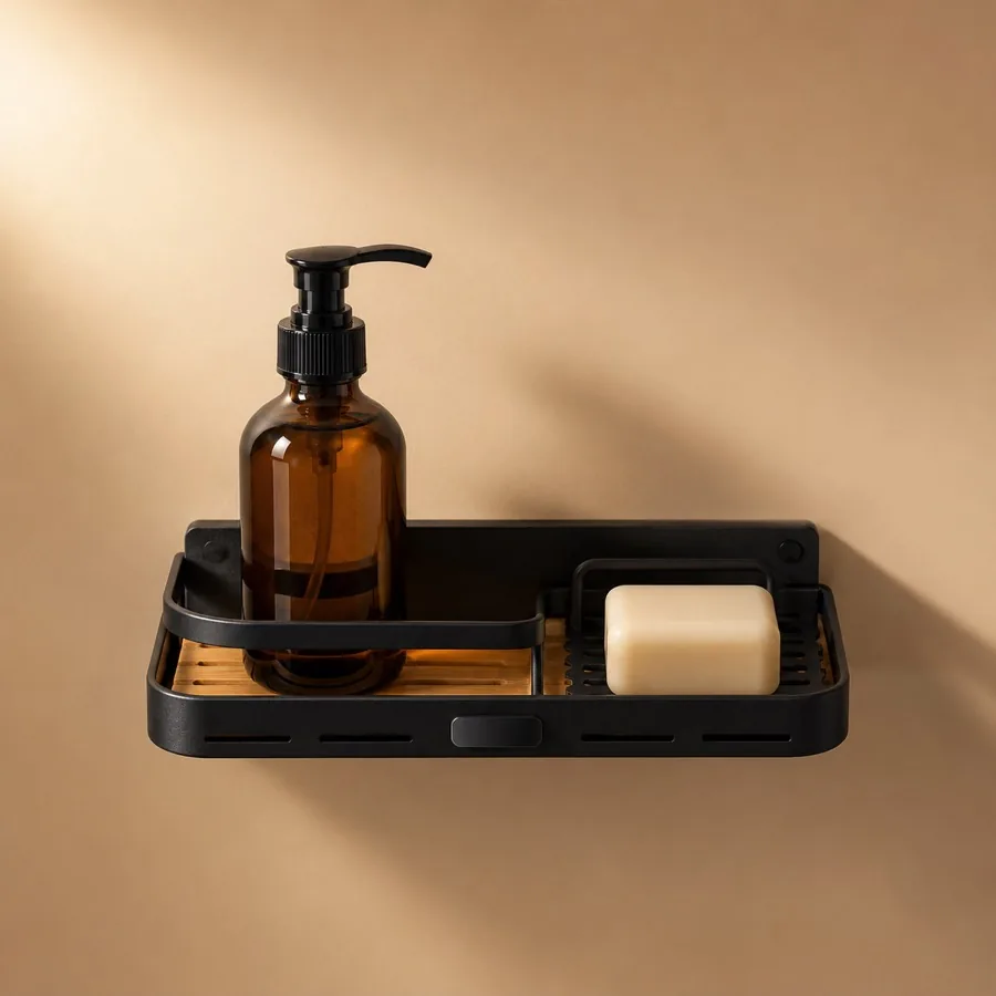 Terracotta shower shelf